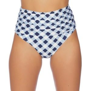 SPLENDID Breaking Plaid High Waist Bikini Bottoms